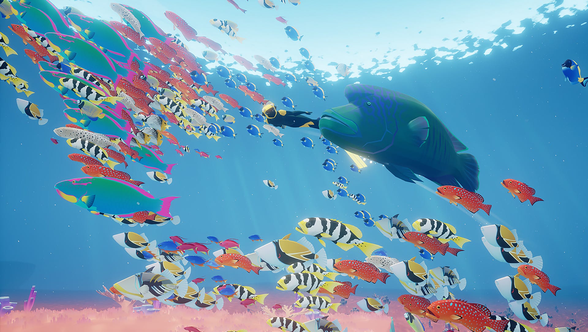 Abzu concentra il suo gameplay sulla completa immersione nell'ambiente, tanto che spesso si tende a perdere di vista anche il goal principale del gioco.